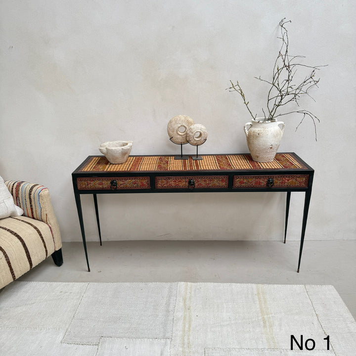 Handcrafted Nomadic Patterned Metal Console | Medium