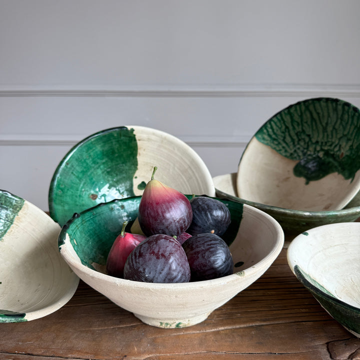 Moroccan Bowl Green Glazed | Natural Unglazed