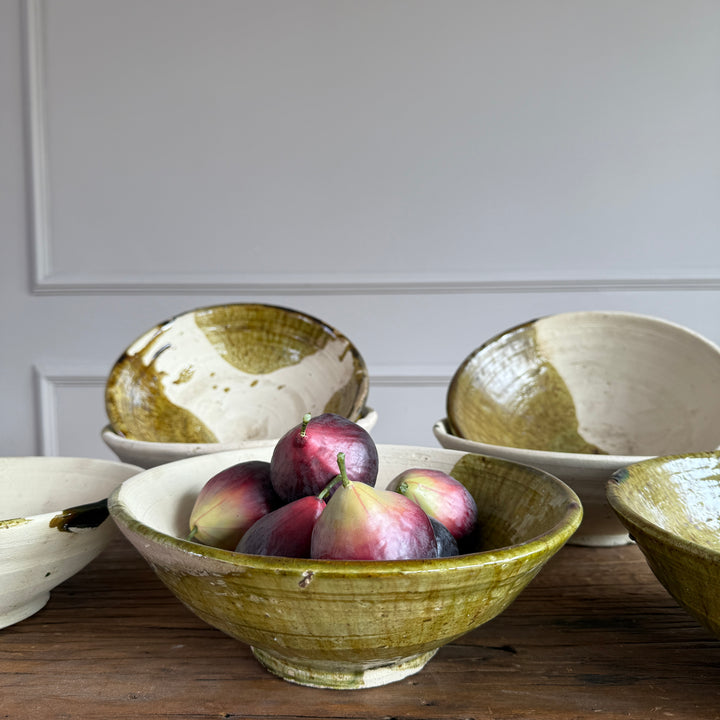 Moroccan Bowl Green Glazed | Natural Unglazed
