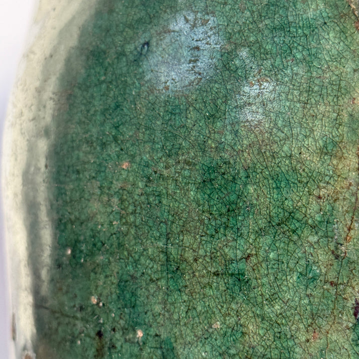 Antique jade coloured rice pot Small