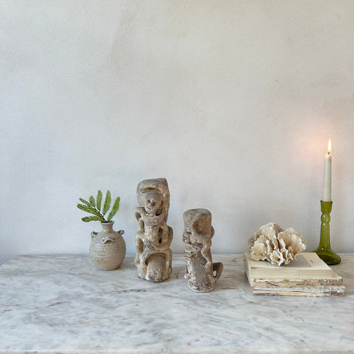 Antique Primitive hand carved stone sculpture Bambang