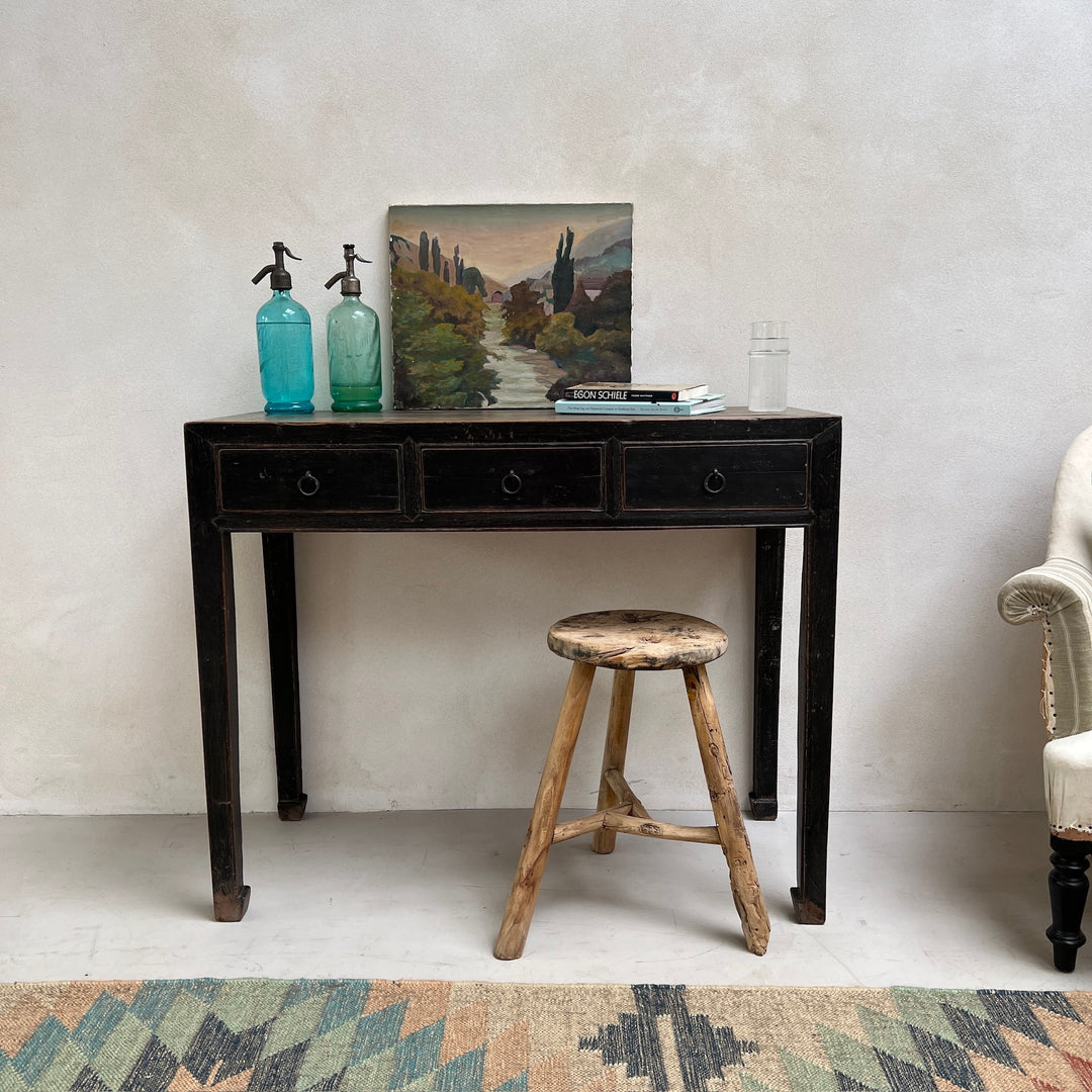 Small Antique Black Console Table | Verity