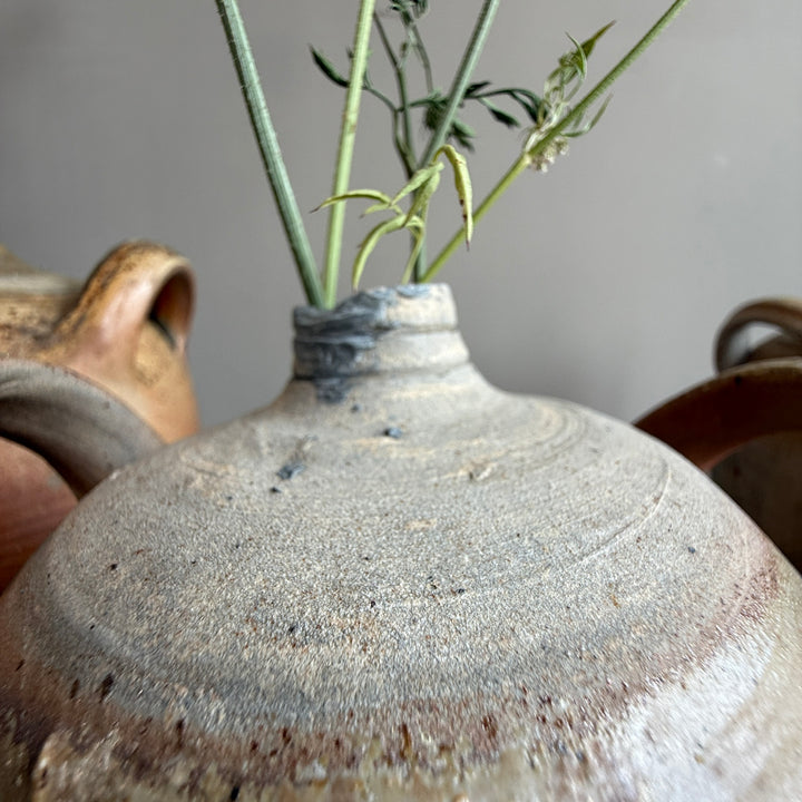 Antique French Two Handle Stoneware Storage Jar