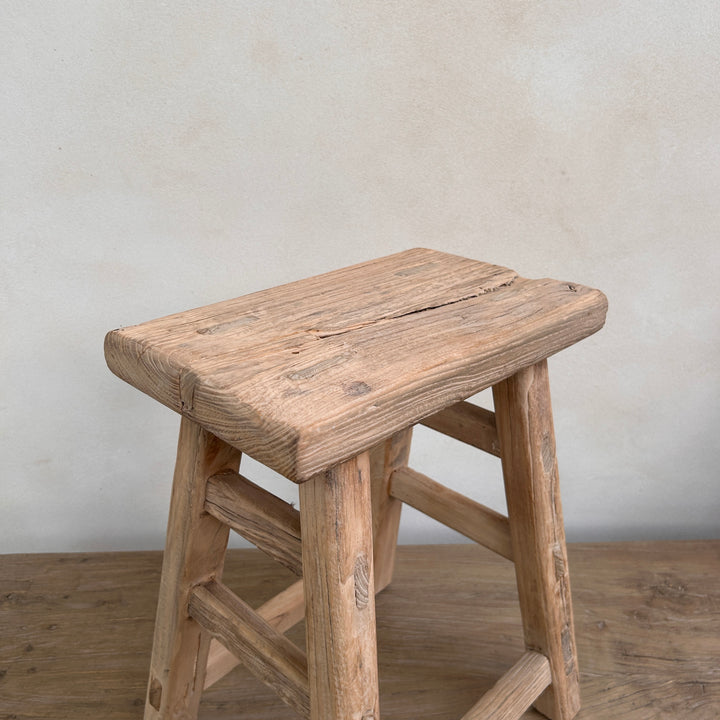 Rustic Wood Antique Stool |Chatsworth