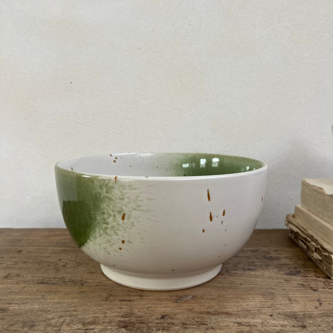 Green + White Splatter Bowl