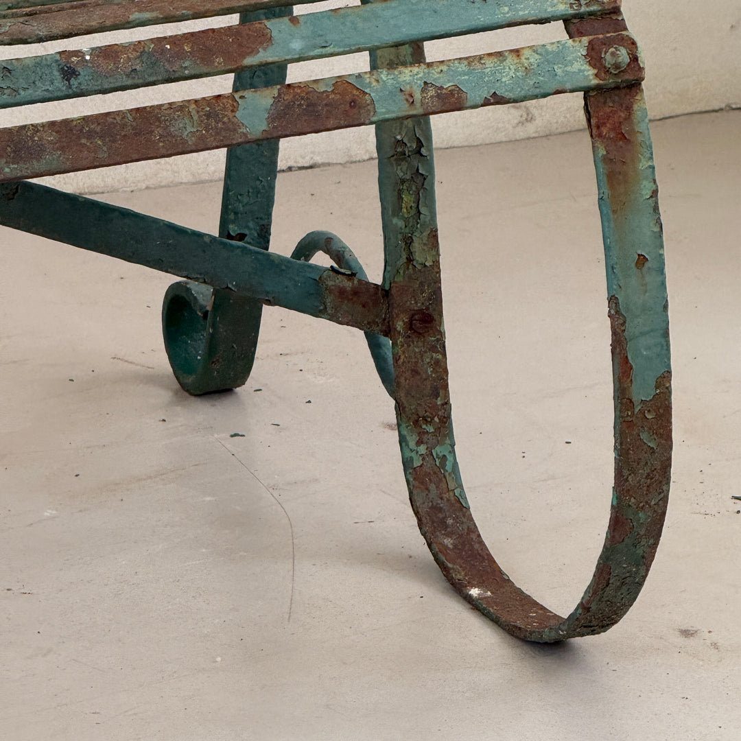 Victorian Green Metal bench