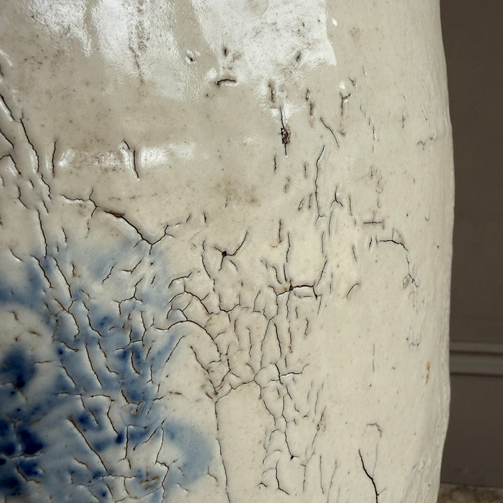 Large Antique Chinese Cizhou Storage Jar with Lid