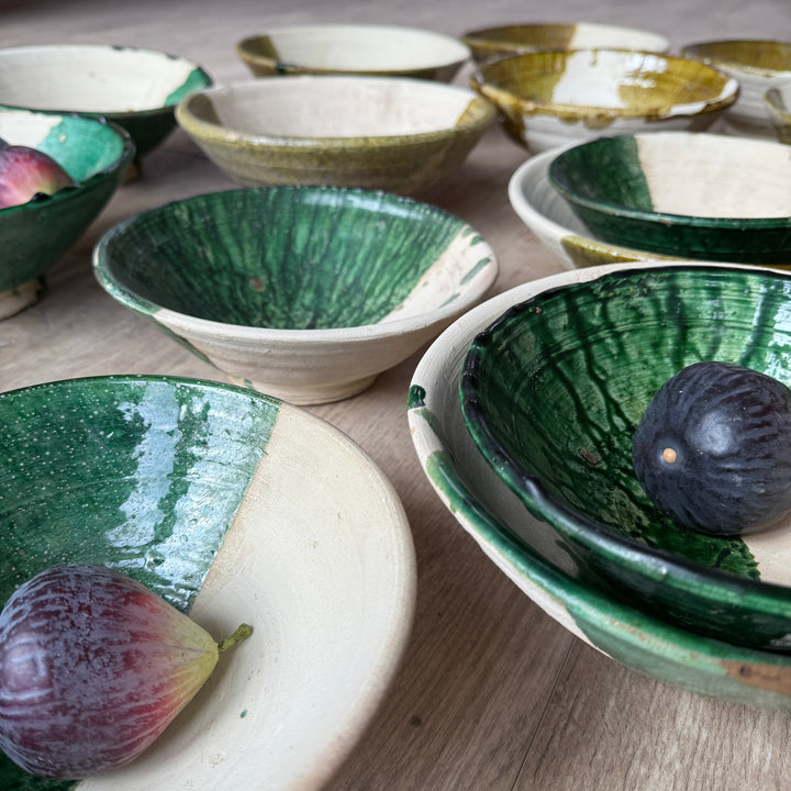 Moroccan Bowl Green Glazed | Natural Unglazed