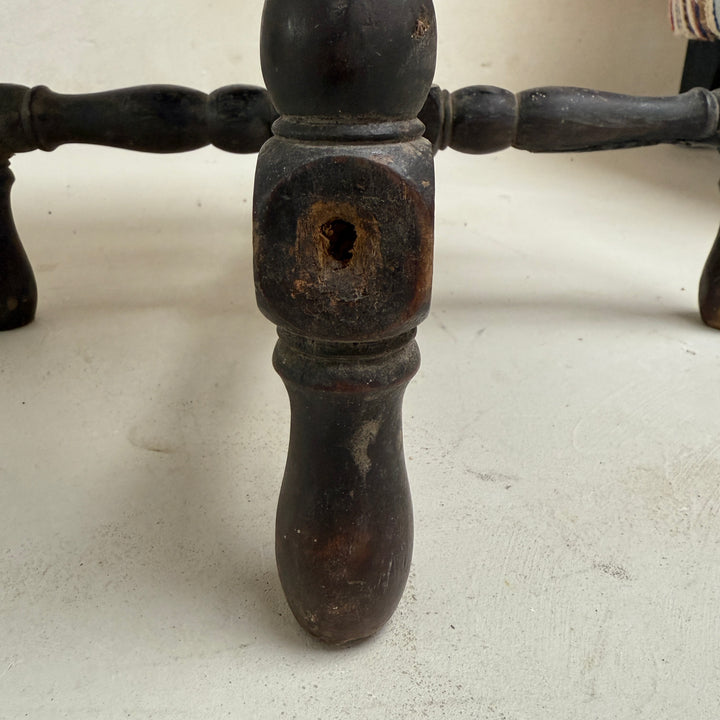 Vintage Dark Wood Bobbin Table