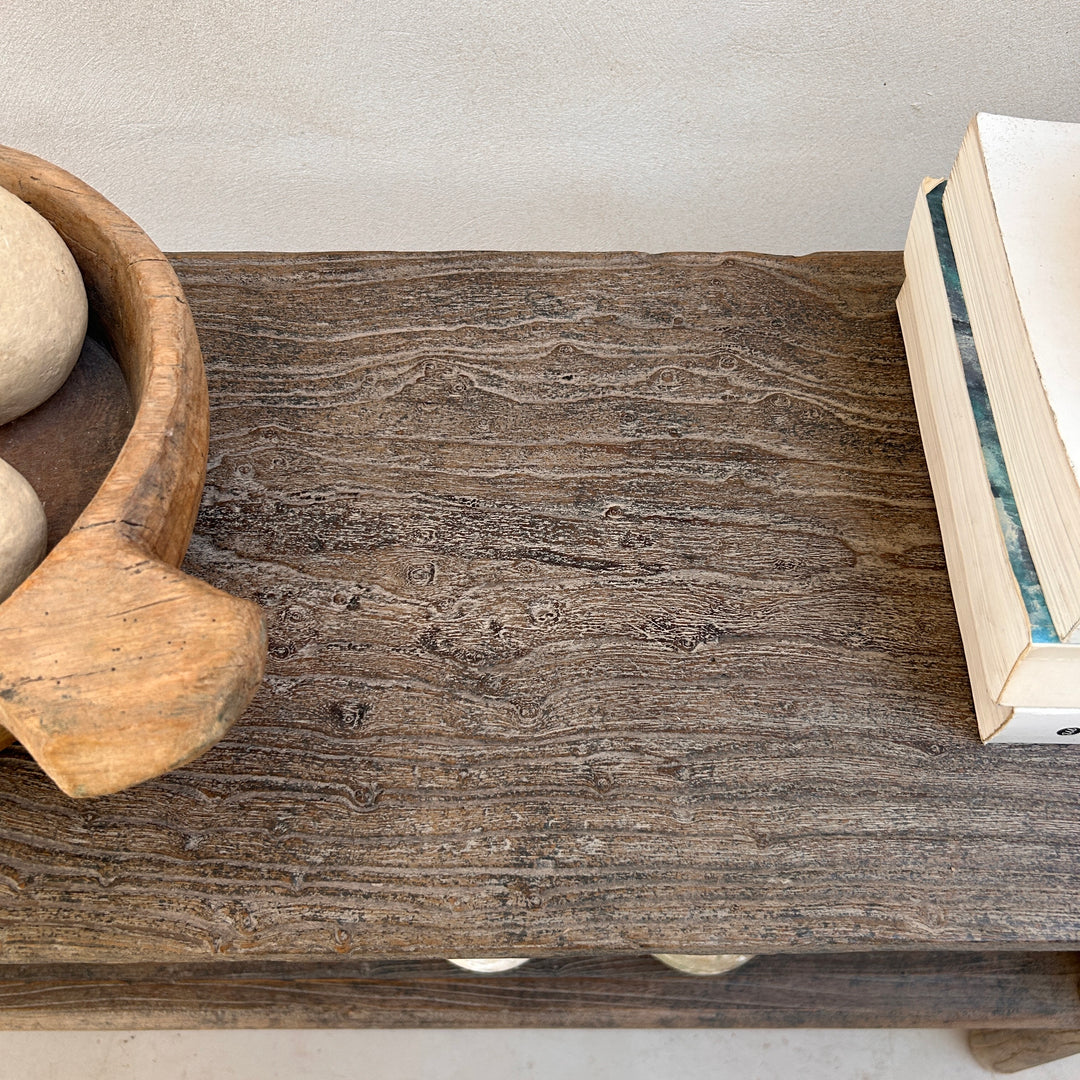 Antique rustic elm console table | Gus