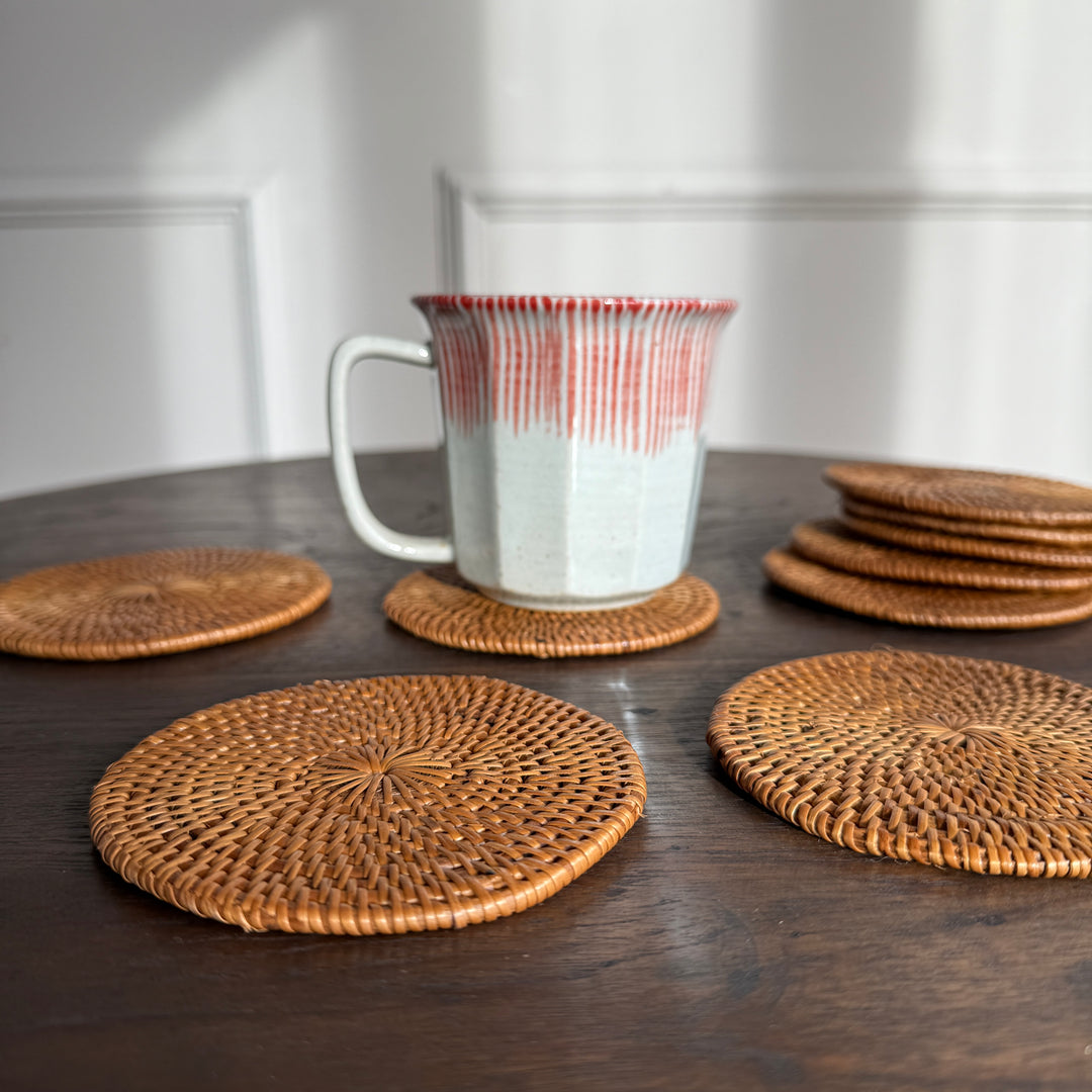 Hand woven coaster fine rattan coaster