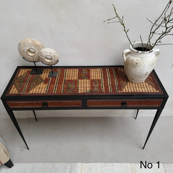 Handcrafted Nomadic Patterned Metal Console | Small