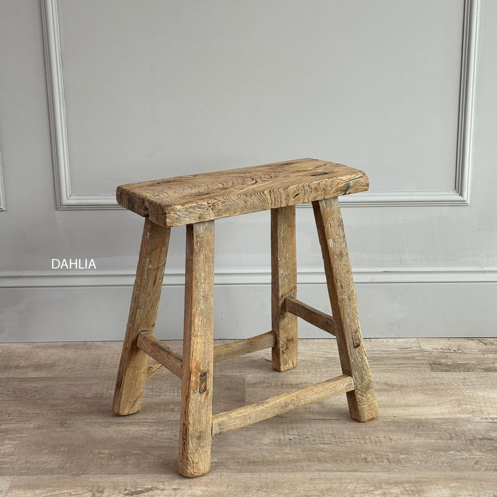 Rustic Wood Antique Stool – Home Barn