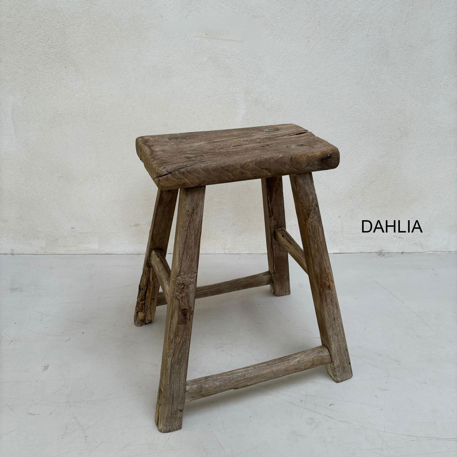 Rustic Wood Antique Stool (select from photo) – Home Barn