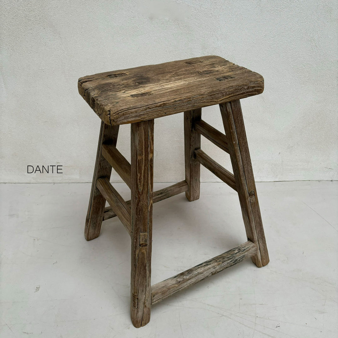 Rustic Wood Antique Stool (select from photo)