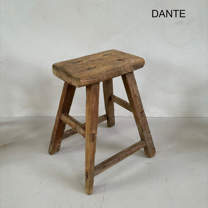 Rustic Wood Antique Stool (select from photo)