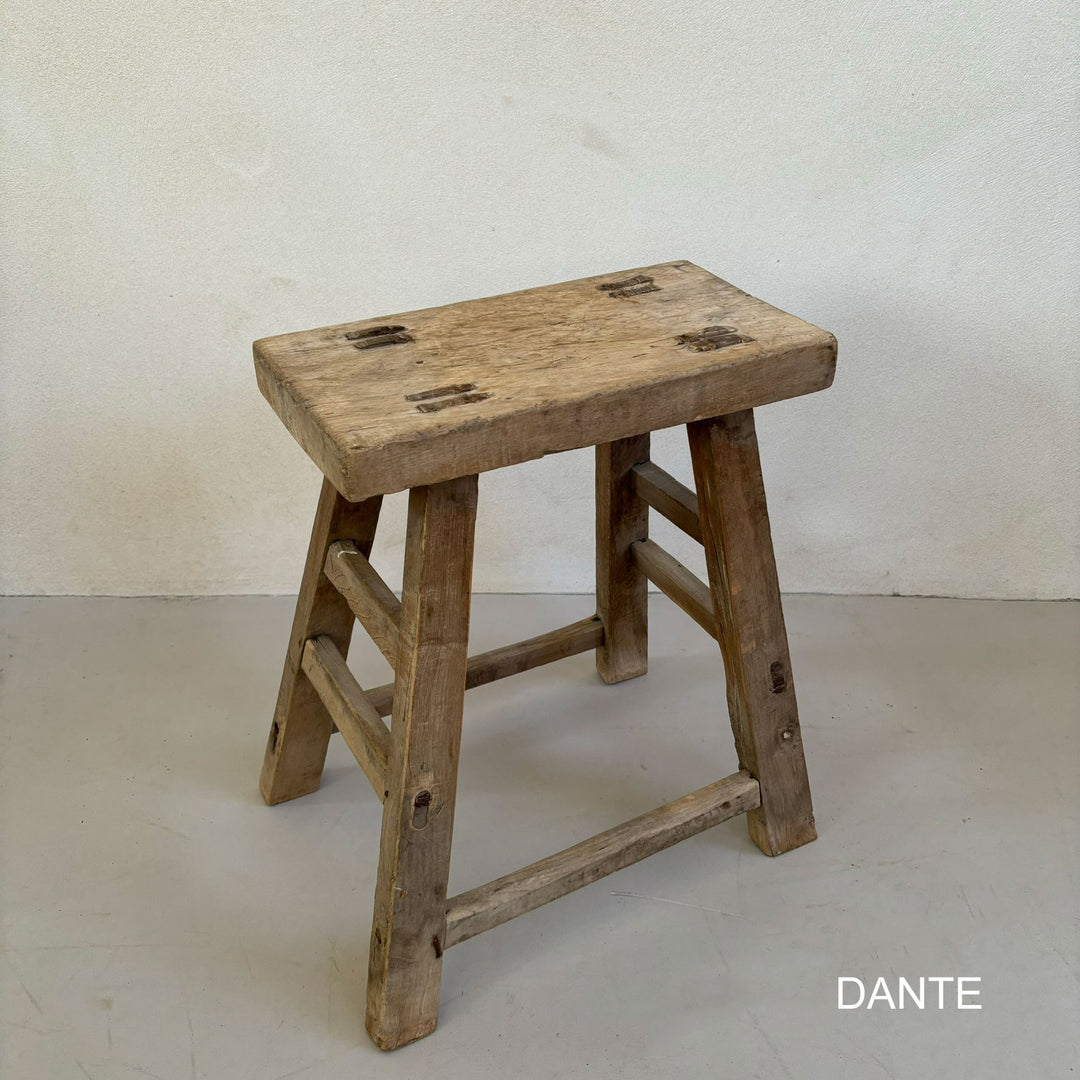 Rustic Wood Antique Stool (select from photo)