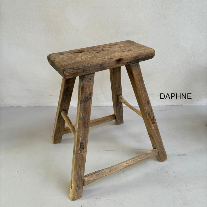 Rustic Wood Antique Stool (select from photo)