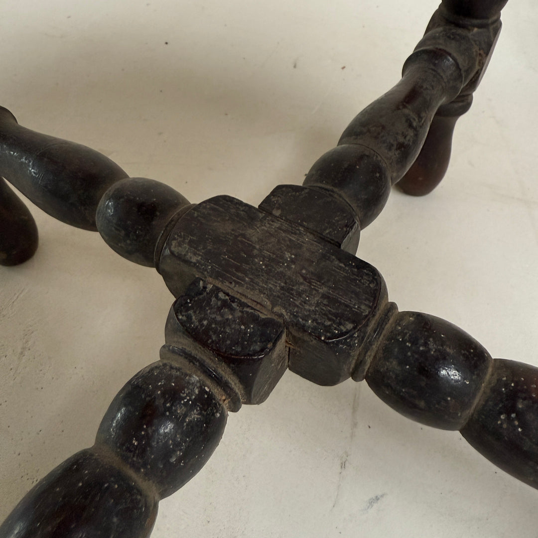 Vintage Dark Wood Bobbin Table