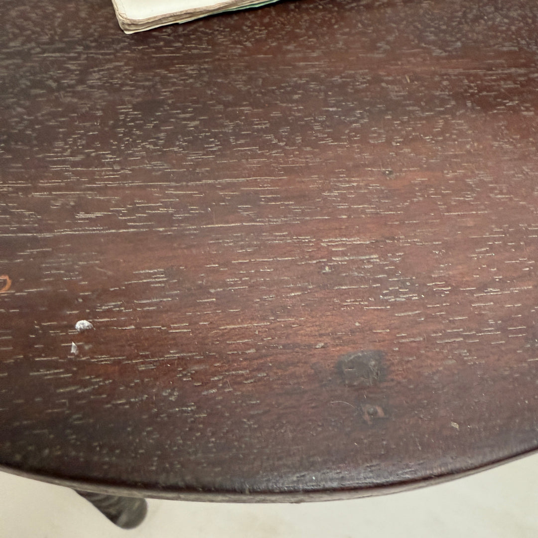 Vintage Dark Wood Bobbin Table