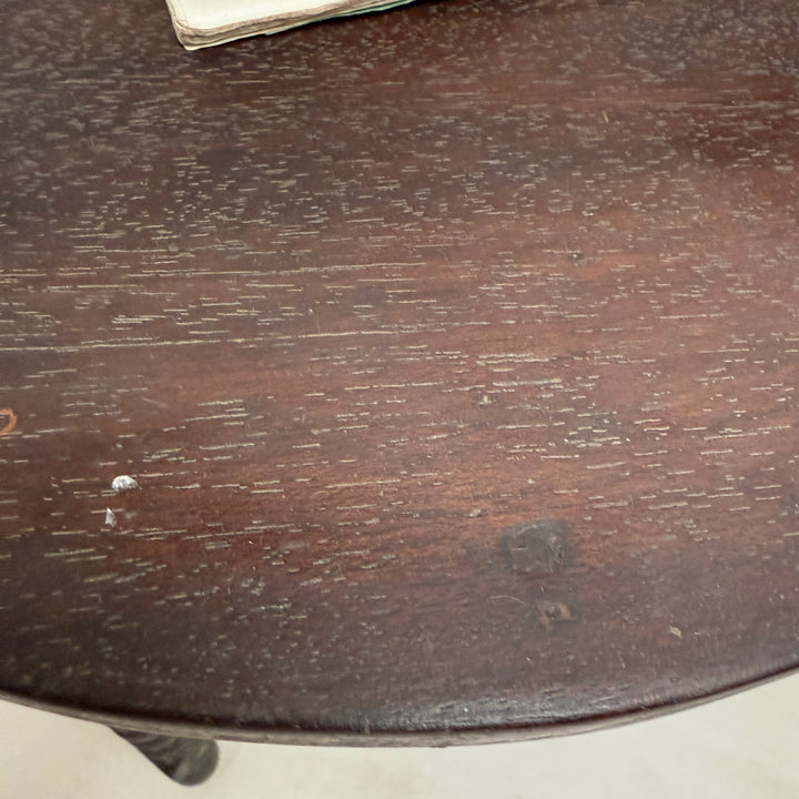 Vintage Dark Wood Bobbin Table