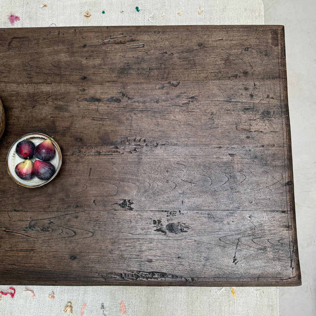 Extra large dark antique oak coffee table