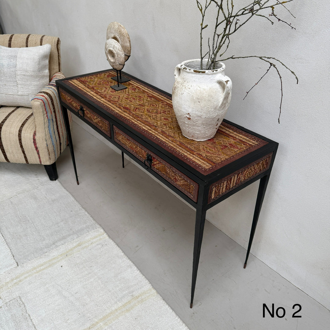Handcrafted Nomadic Patterned Metal Console | Small