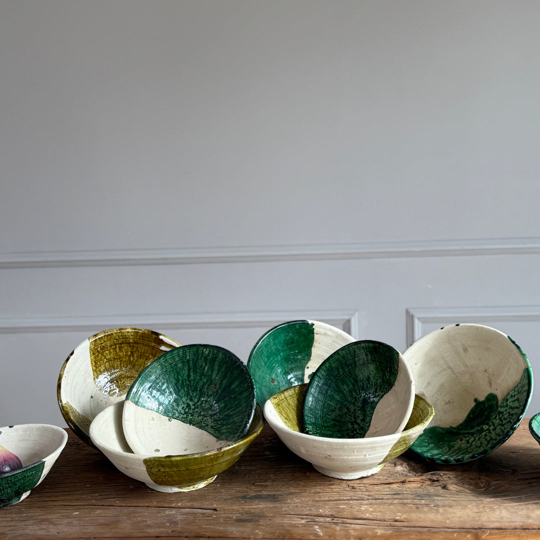 Moroccan Bowl Green Glazed | Natural Unglazed