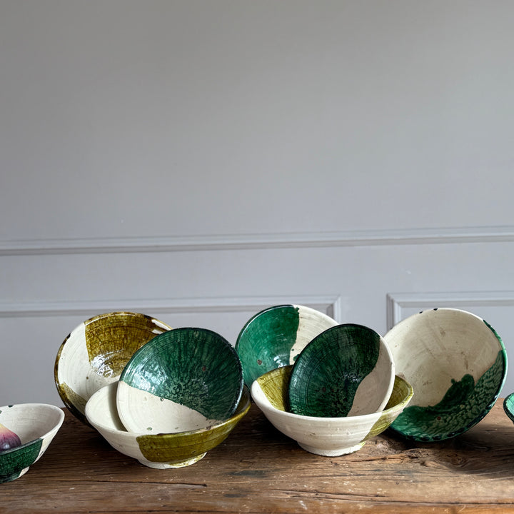 Moroccan Bowl Green Glazed | Natural Unglazed
