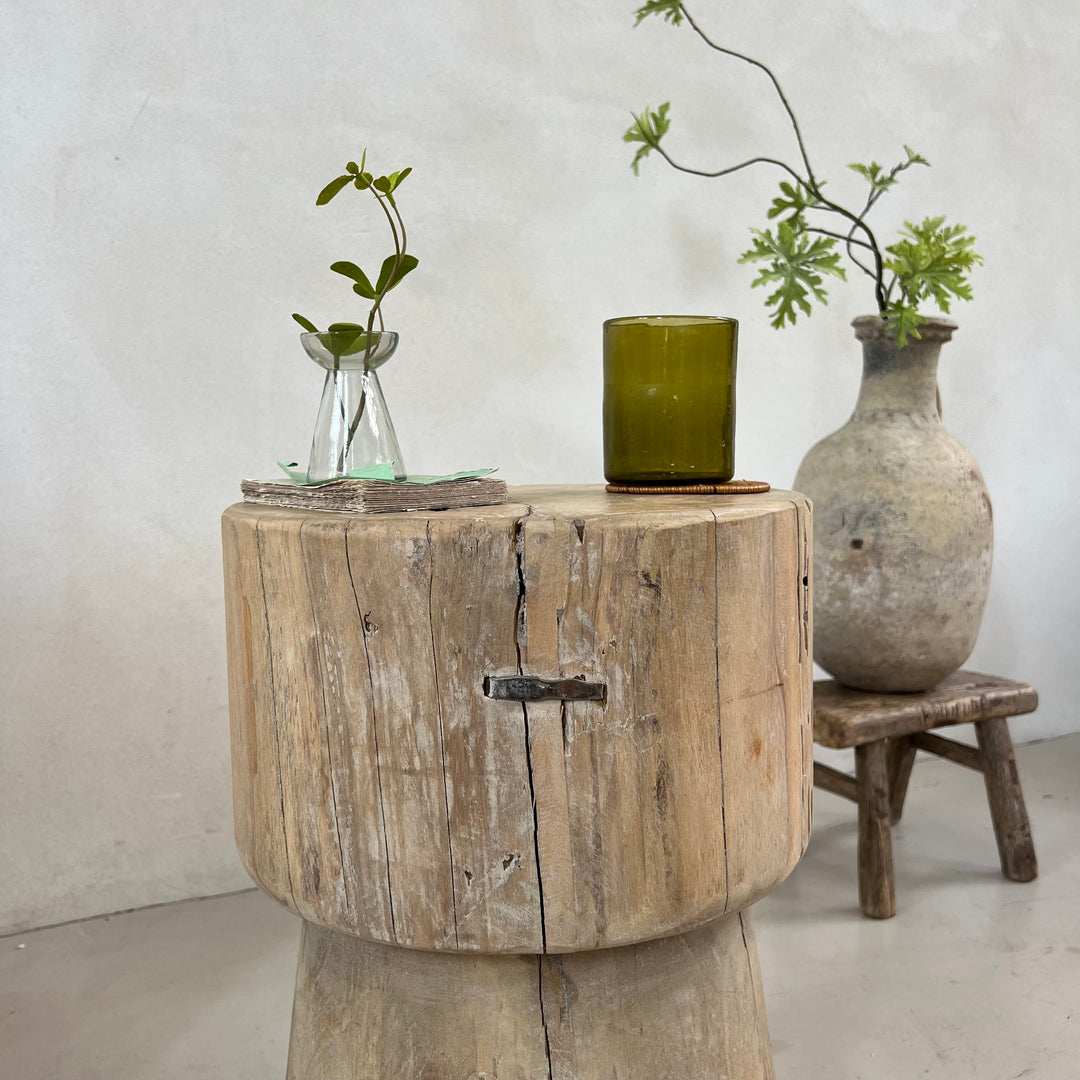 Reclaimed Wood Round Side Table | Gracie