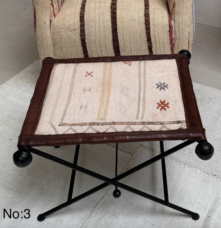 Antique Nomadic Textile Footstool