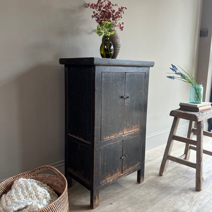 Antique small black cabinet | Stanley