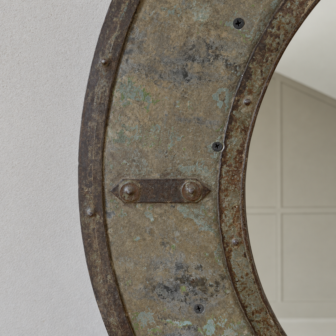 Vintage Nautical Metal Round Mirror | Alba