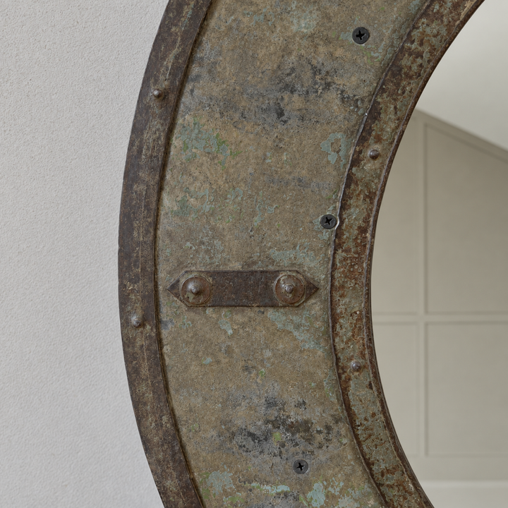 Vintage Nautical Metal Round Mirror | Alba