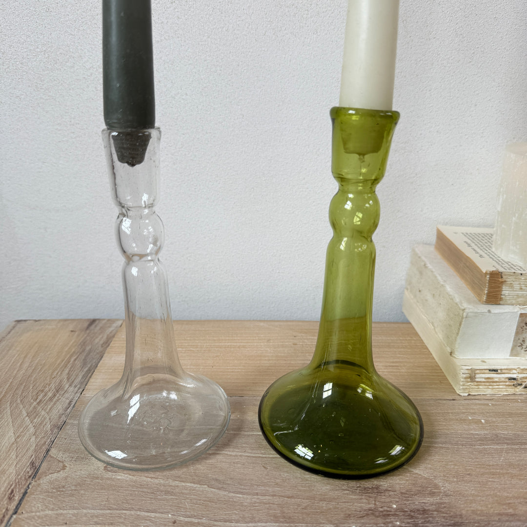 Tall Glass Candlestick
