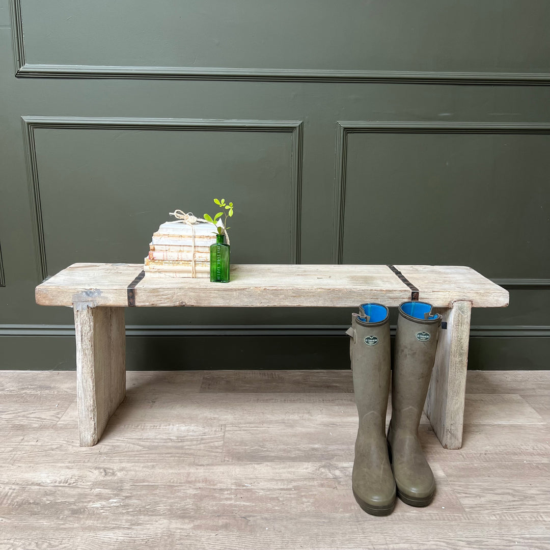 Reclaimed White Washed Benches