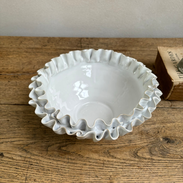 White Ceramic Frill Bowl