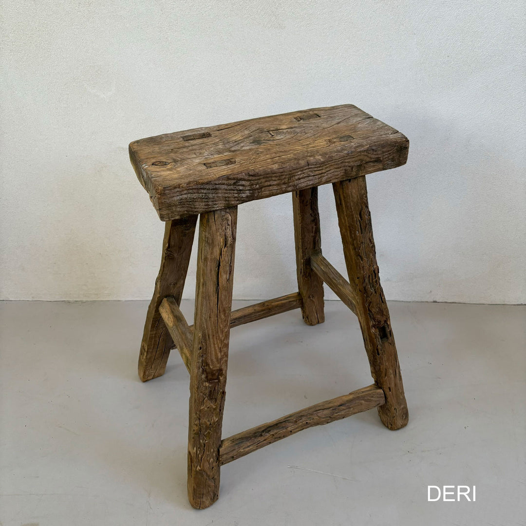 Rustic Wood Antique Stool (select from photo)