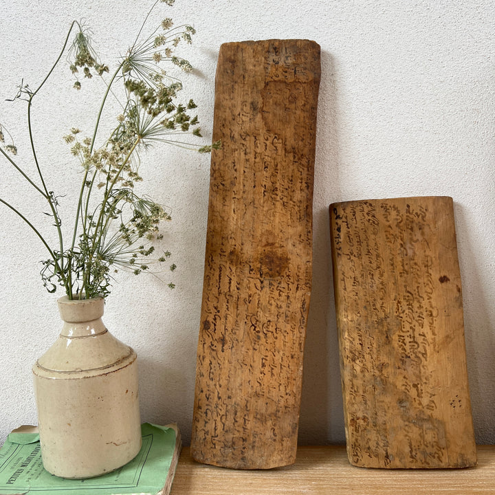 Antique Moroccan wedding contract on argan wood