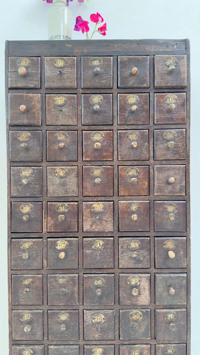 Antique Oak Multi-drawer From French Railway Office