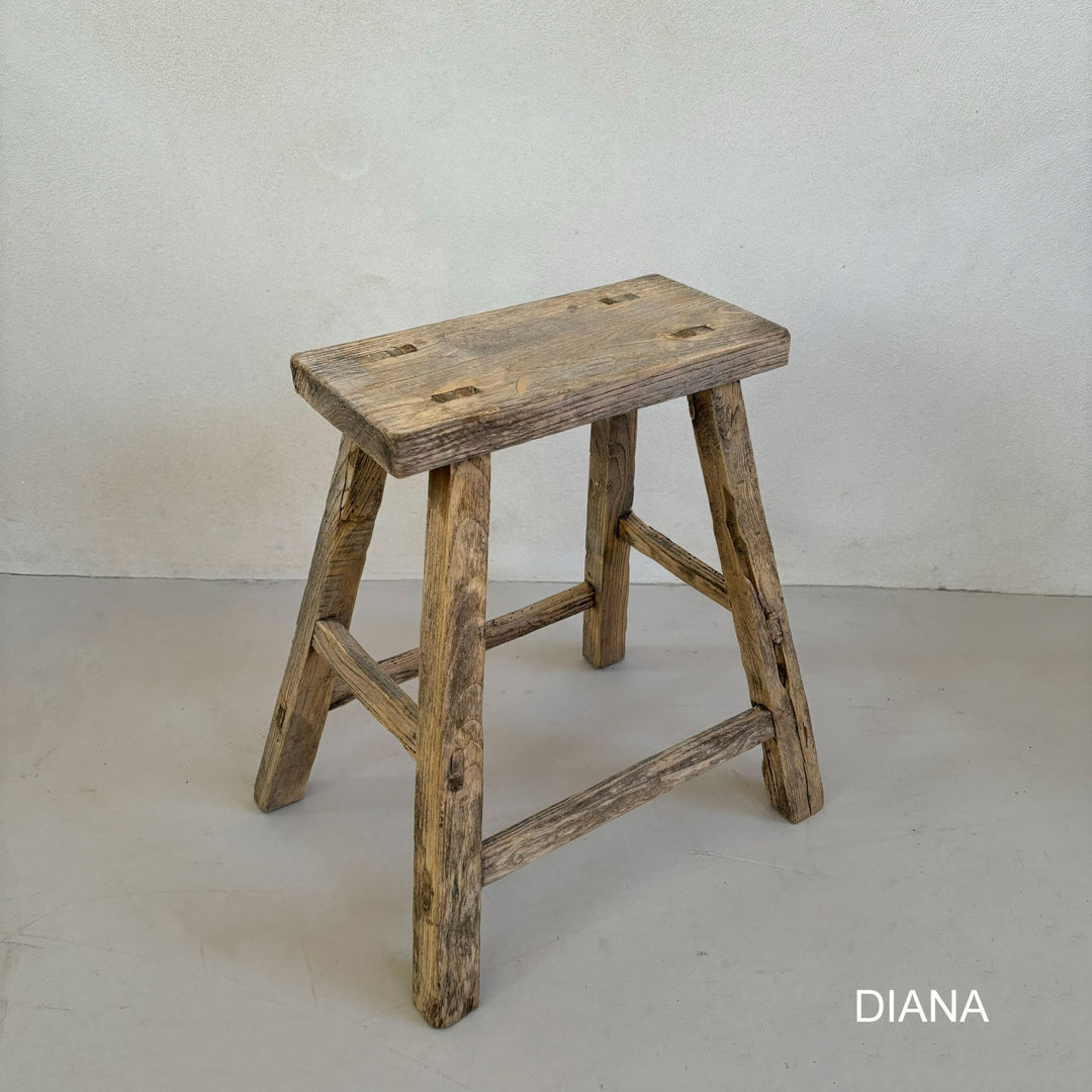 Rustic Wood Antique Stool (select from photo)