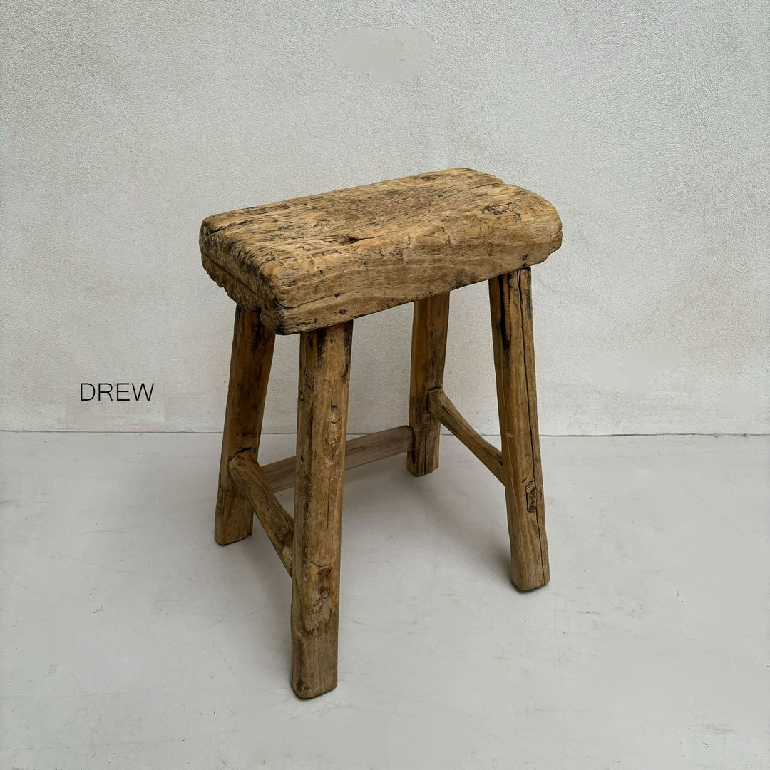 Rustic Wood Antique Stool (select from photo)