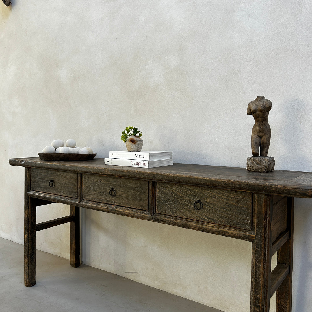 Dark Antique Elm Console Table | Wilmslow