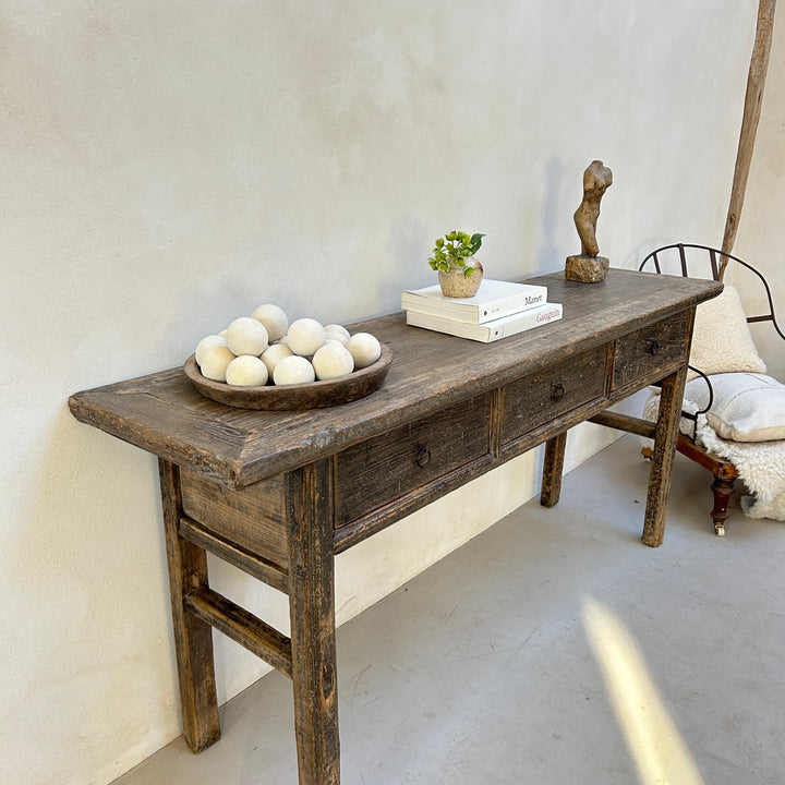 Dark Antique Elm Console Table | Wilmslow