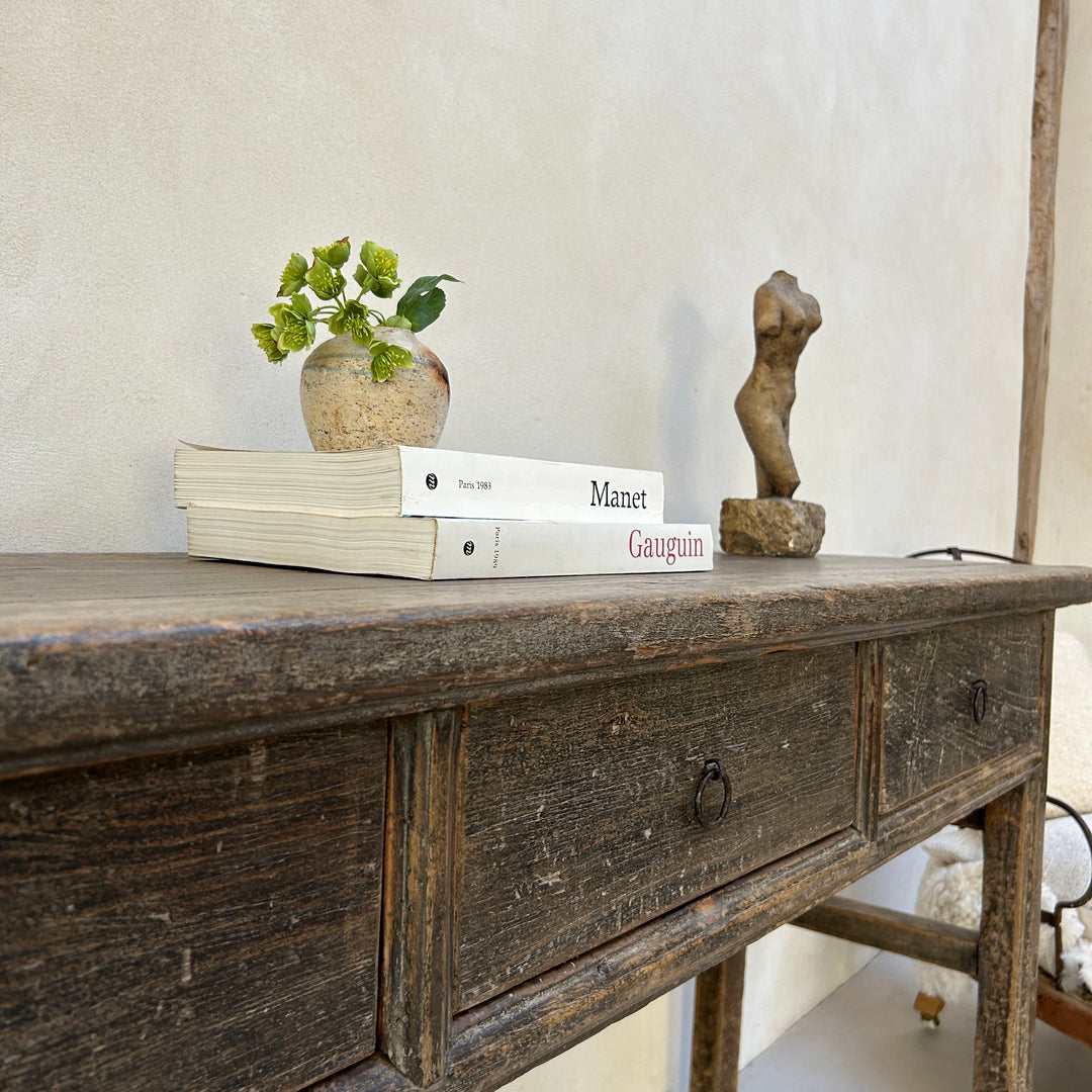 Dark Antique Elm Console Table | Wilmslow