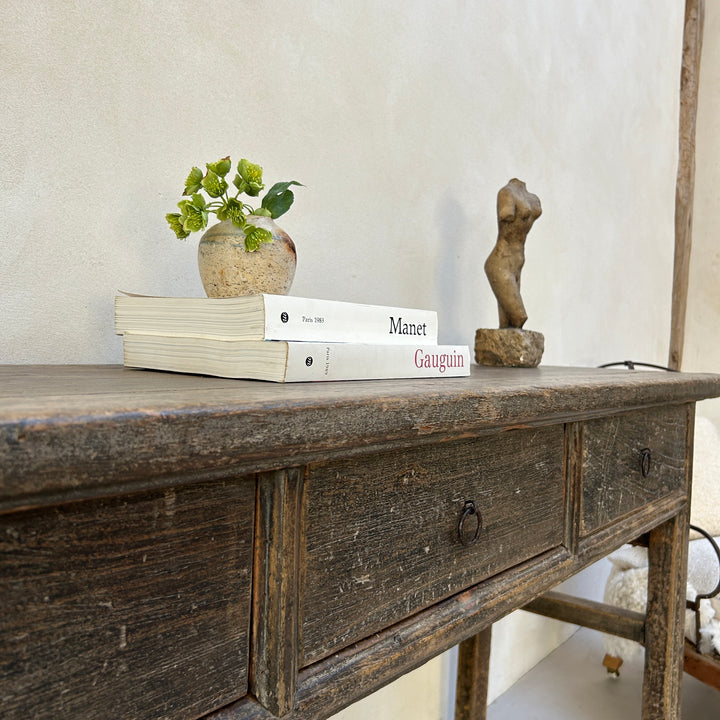 Dark Antique Elm Console Table | Wilmslow