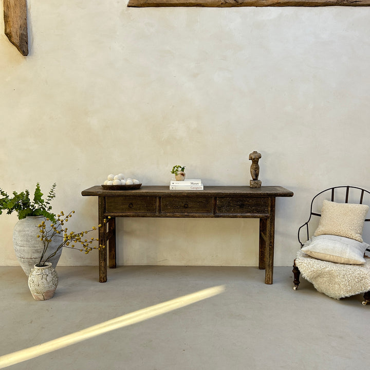 Dark Antique Elm Console Table | Wilmslow
