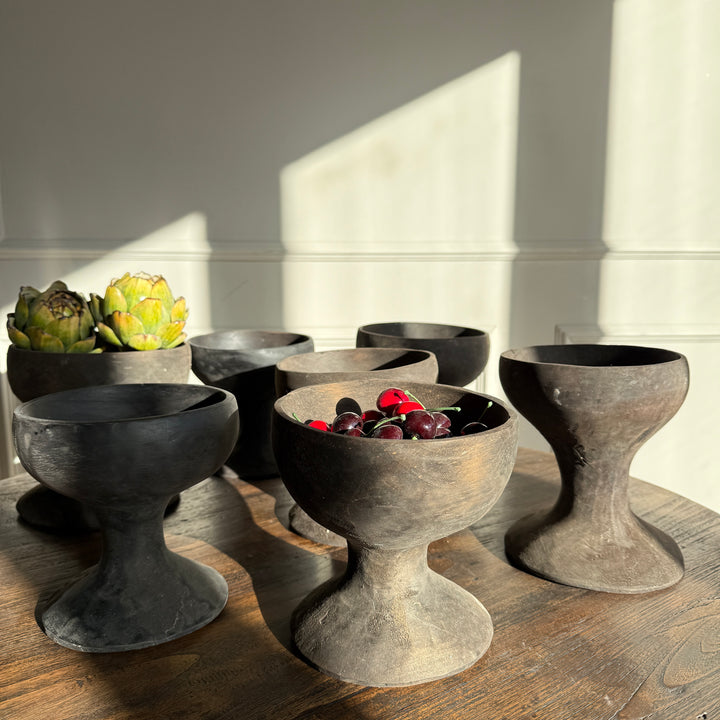 Dark Ironwood turned bowl on foot