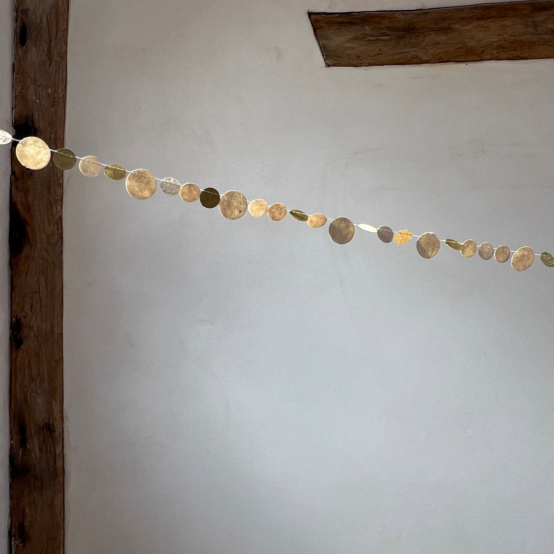 Dotty Paper Garland | White & Gold