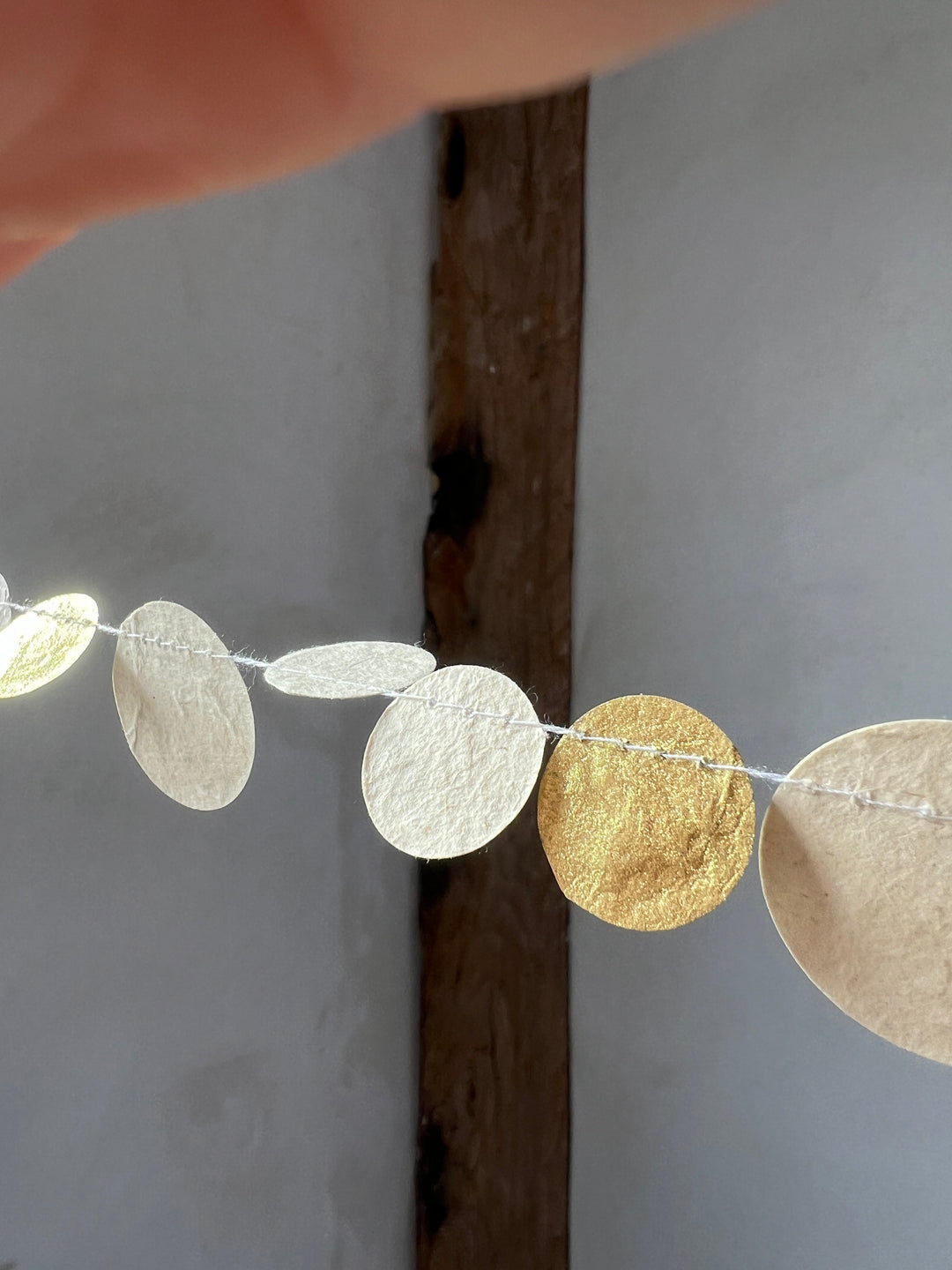 Dotty Paper Garland | White & Gold